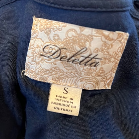 Anthropologie Deletta Sleeveless Shirt Rosette Flower Draped Chiffon-Like Size S - Picture 8 of 11